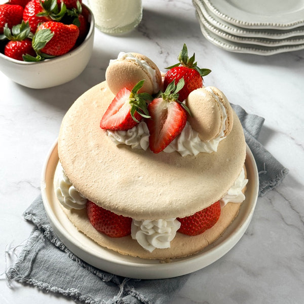 Macaron Cake | Strawberries & Cream | GF & DF | Valentine's Day PREORDER