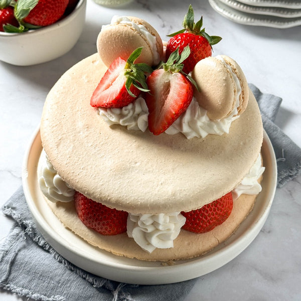 Macaron Cake | Strawberries & Cream | GF & DF | Valentine's Day PREORDER