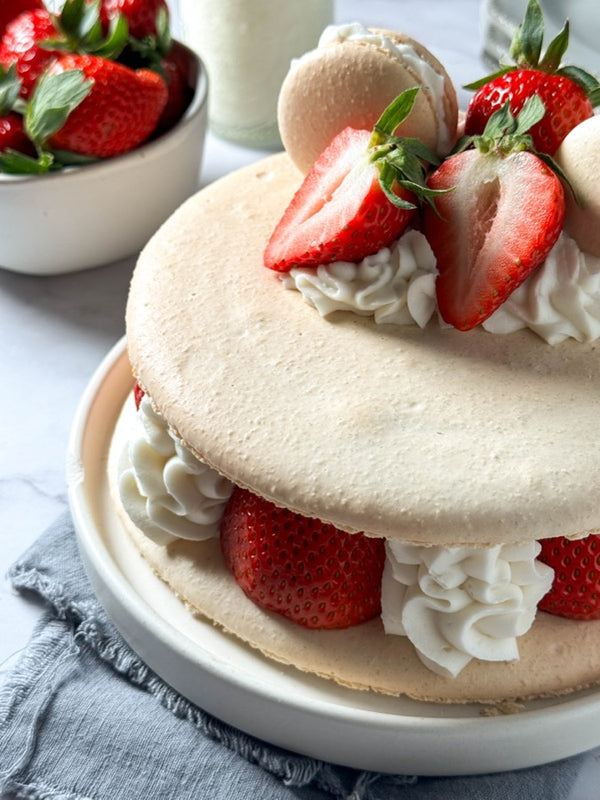 Macaron Cake | Strawberries & Cream | GF & DF | Valentine's Day PREORDER